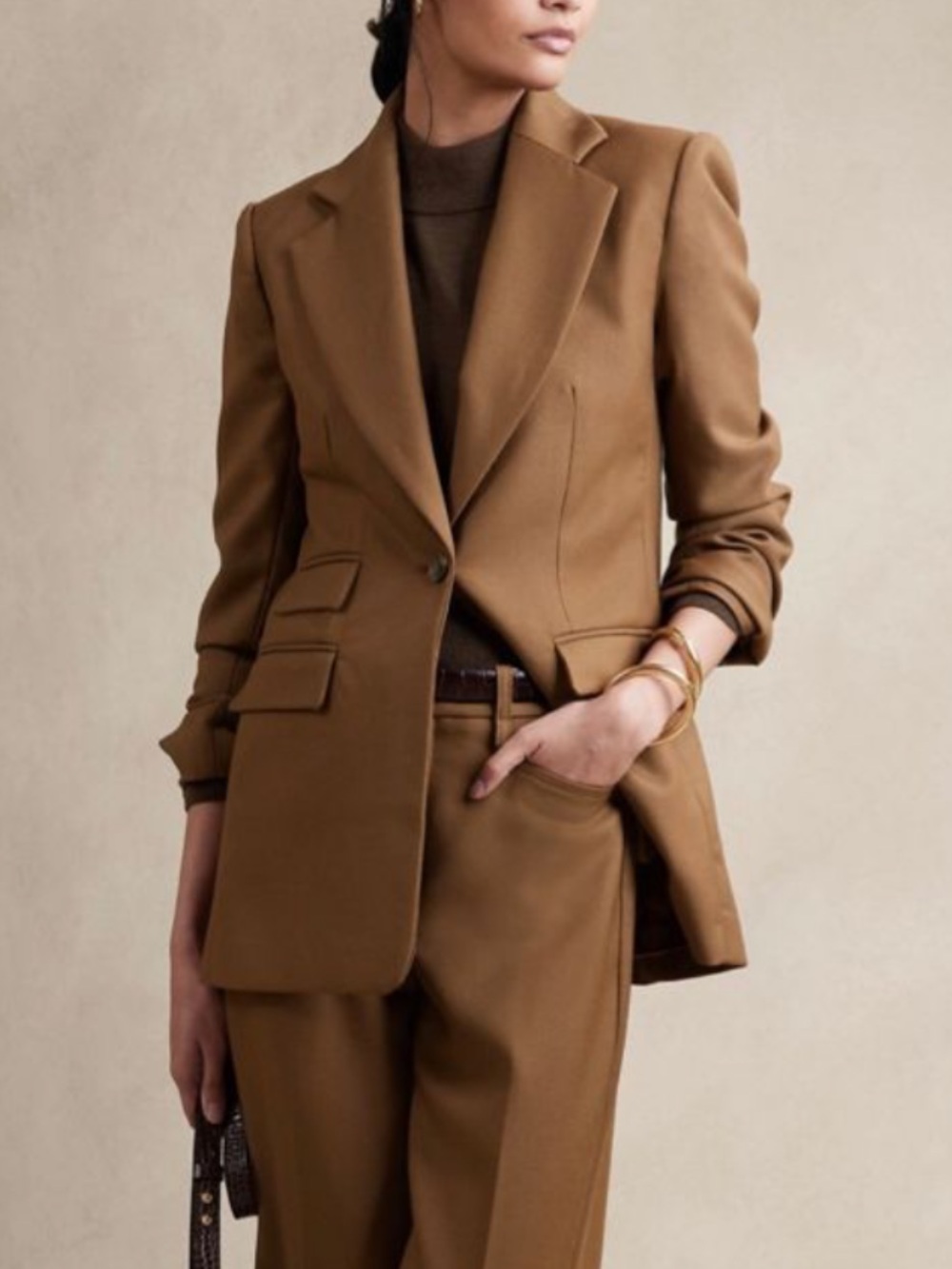 Banana Republic Lido sculpted Italian Wool Blazer In Cinnamon